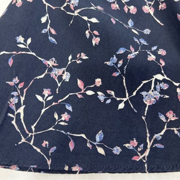 J. Jill Blue Pink Floral A-Line Rayon Midi Skirt Women’s Large - Picture 5 of 8
